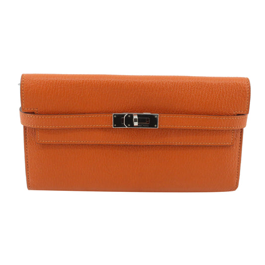 Orange Kelly Bi-fold Long Wallet