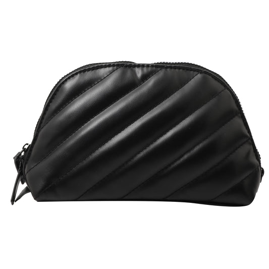 Black Leather Cosmetic Pouch