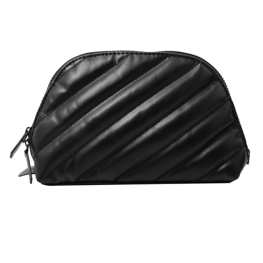 Black Leather Cosmetic Pouch