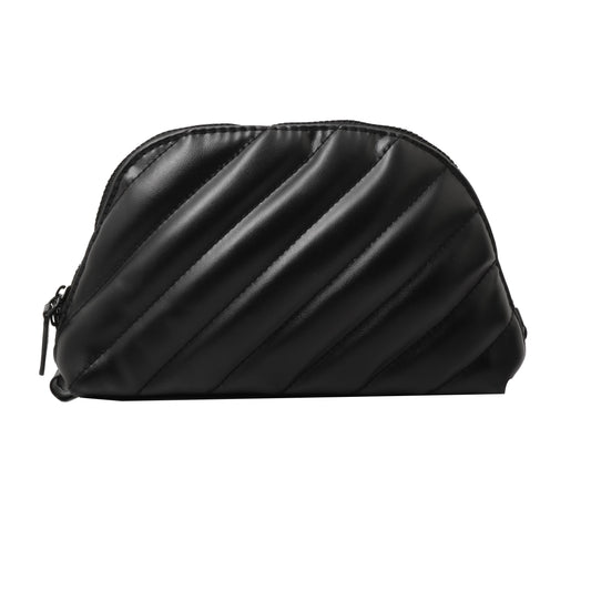 Black Leather Cosmetic Pouch