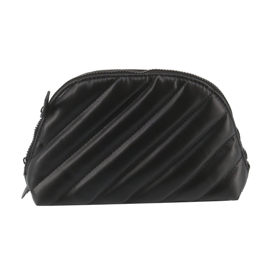 Black Leather Cosmetic Pouch