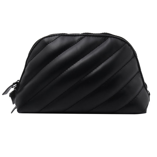 Black Leather Cosmetic Pouch