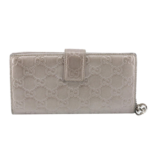 Silver Guccissima Long Wallet