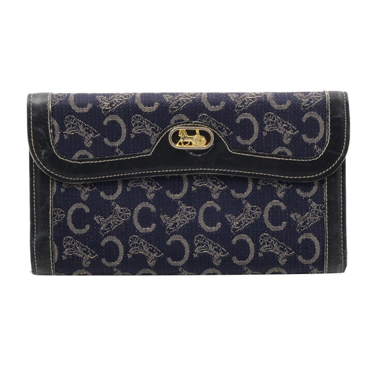 Navy Macadam Long Wallet