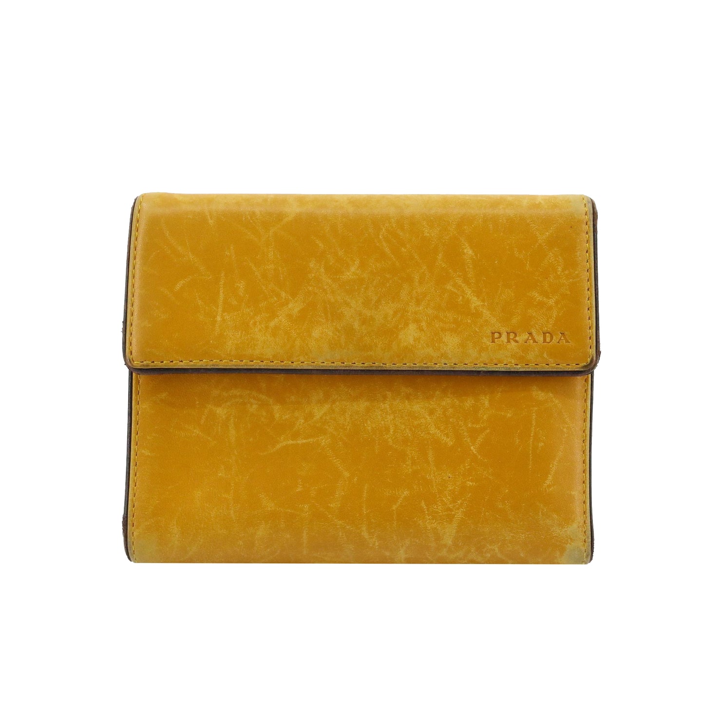 Yellow Saffiano Tri-Fold Wallet