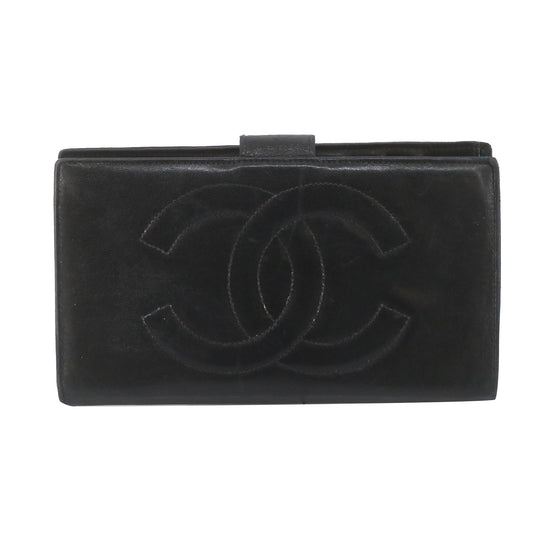 Black Leather Long Wallet