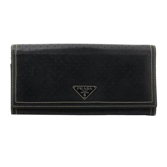 Black Saffiano Long Wallet