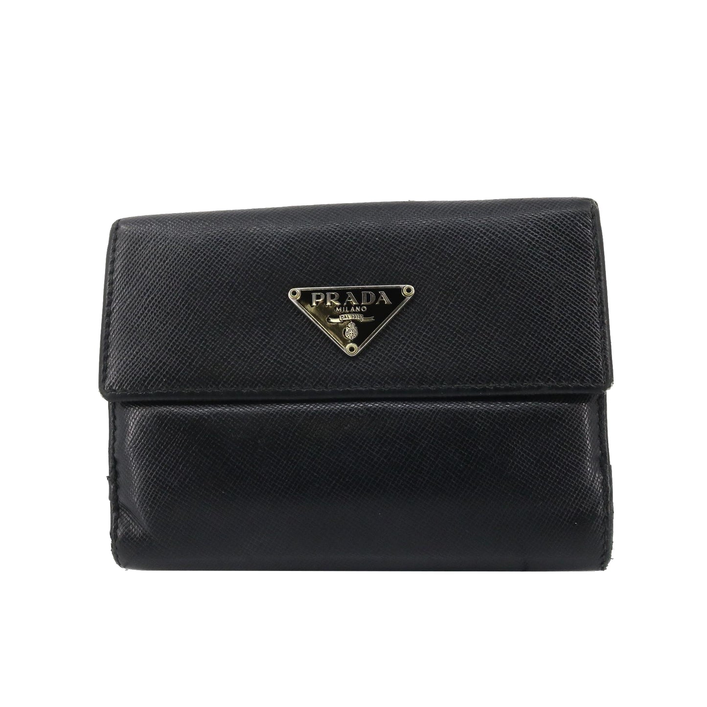 Black Saffiano Compact Wallet