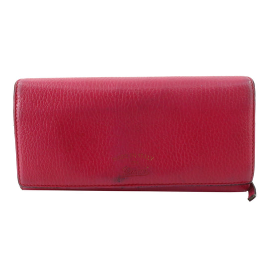 Pink Leather Long Wallet