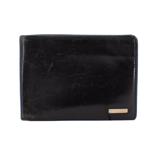 Black Leather Bi-Fold Wallet