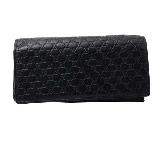 black Guccissima Long Wallet