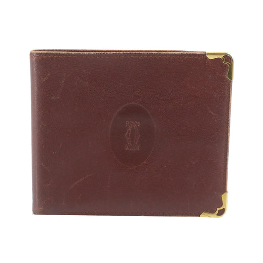 Brown Bordeaux Bi-Fold Wallet