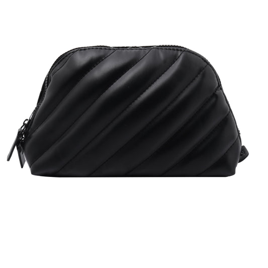 Black Leather Cosmetic Pouch