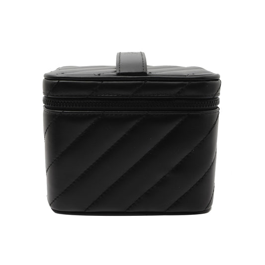 Black Leather Vanity Bag