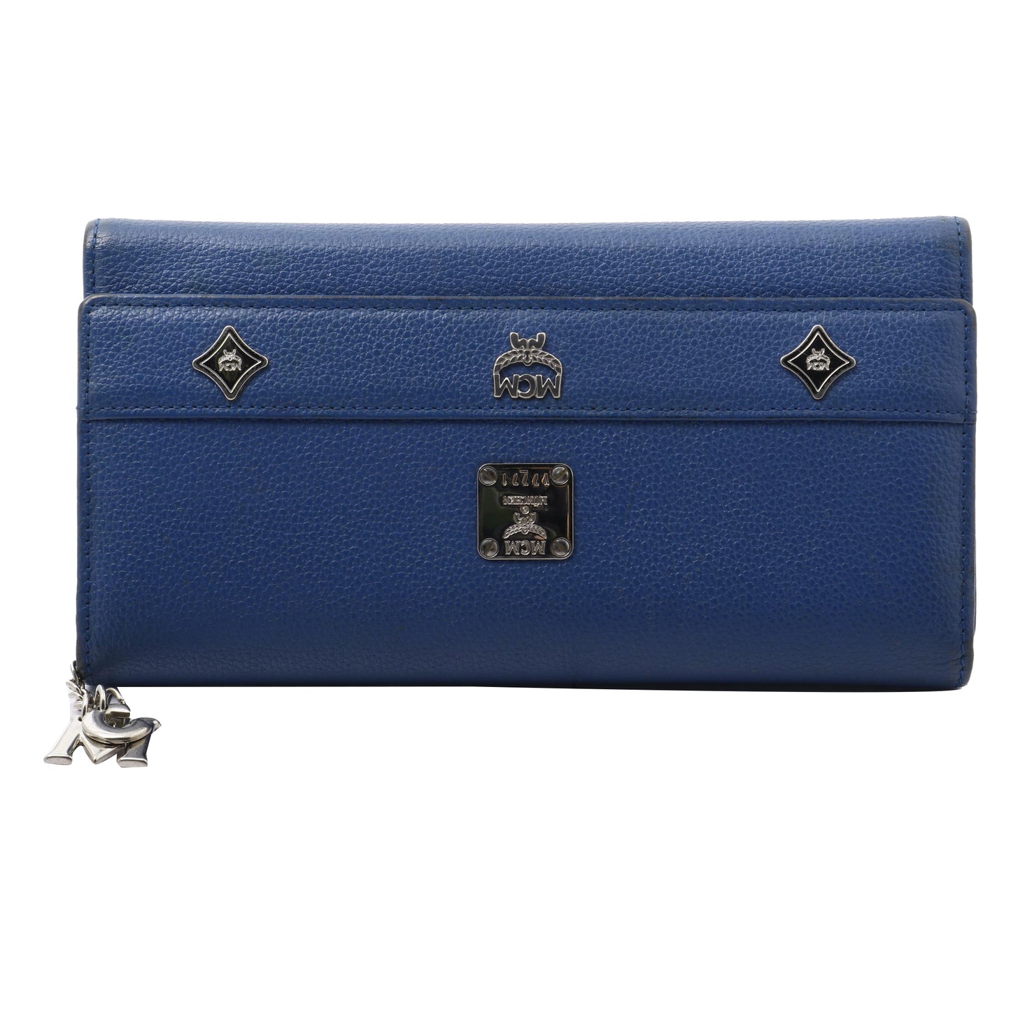 Blue Leather Long Wallet