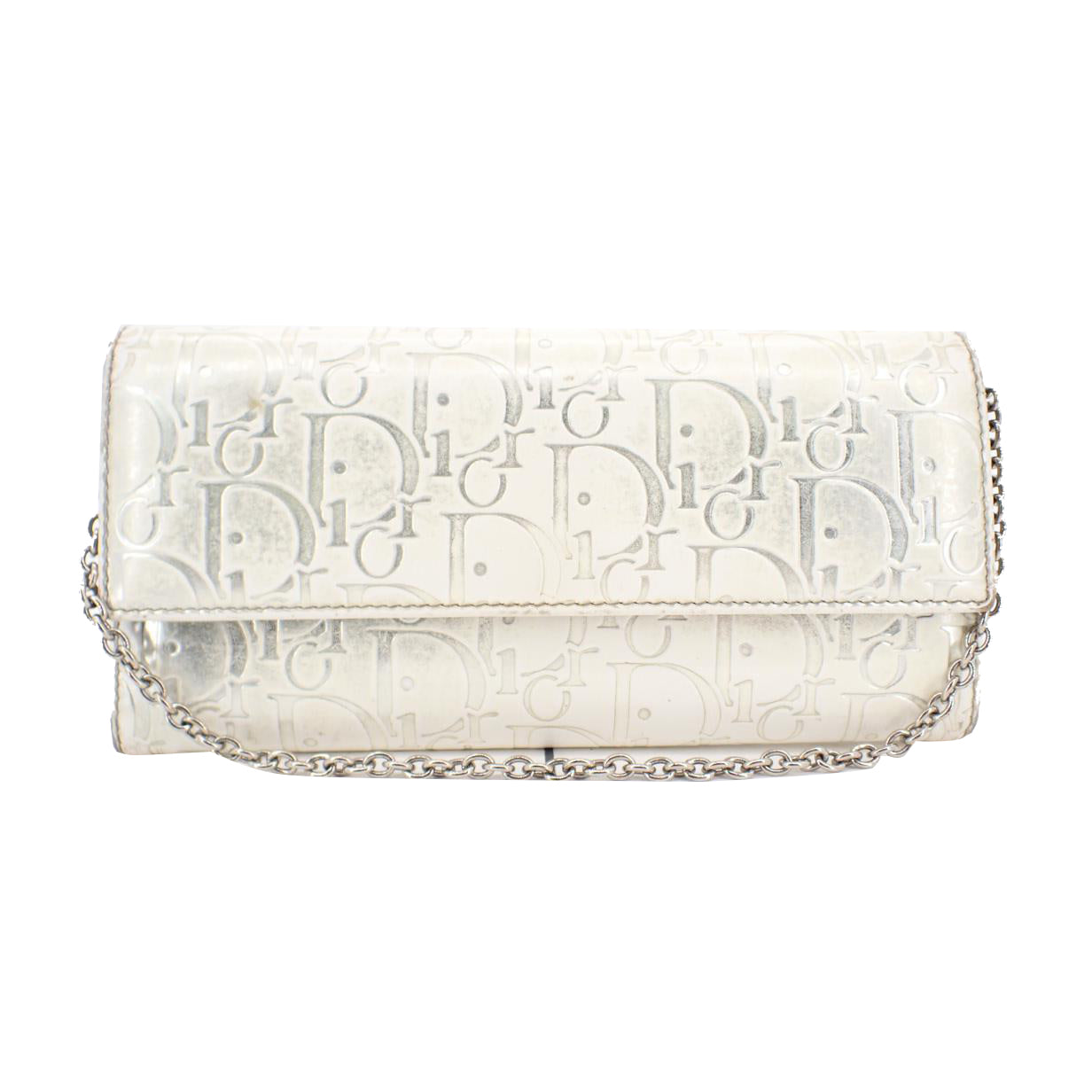 White Leather Chain Wallet