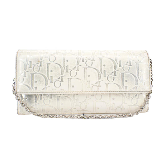 White Leather Chain Wallet