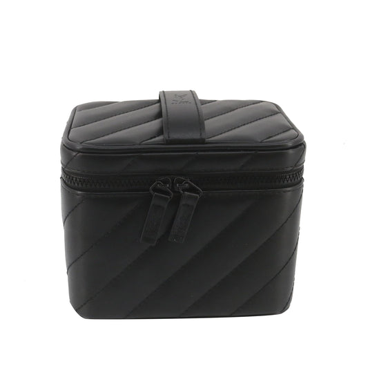 Black Leather Vanity Bag