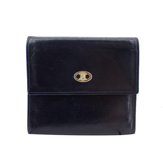 Black Leather Bi-fold Wallet