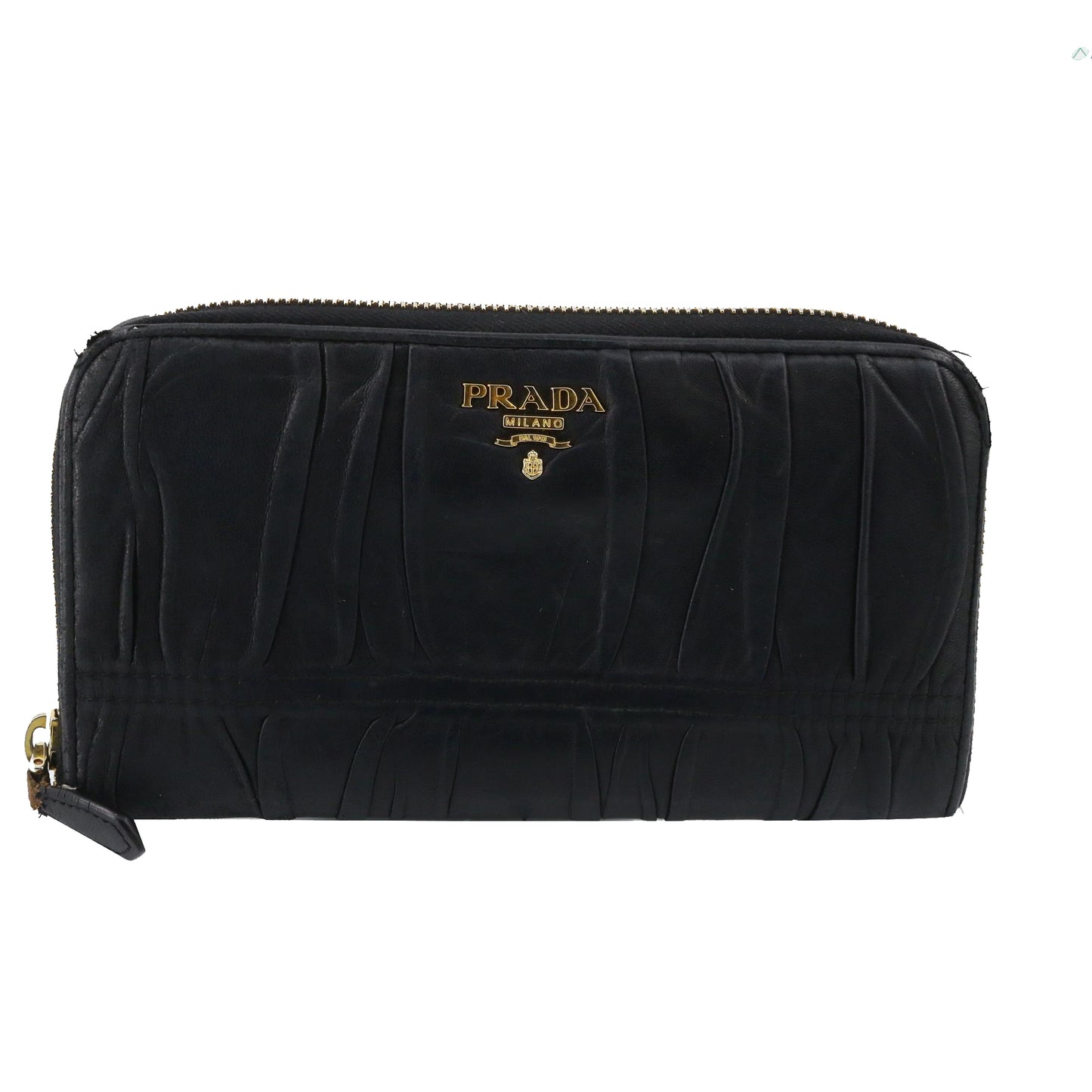 Black Leather Zippy Long Wallet