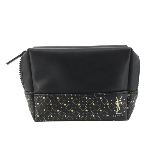 Black Leather Cosmetic Pouch