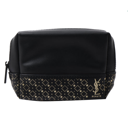 Black Leather Cosmetic Pouch