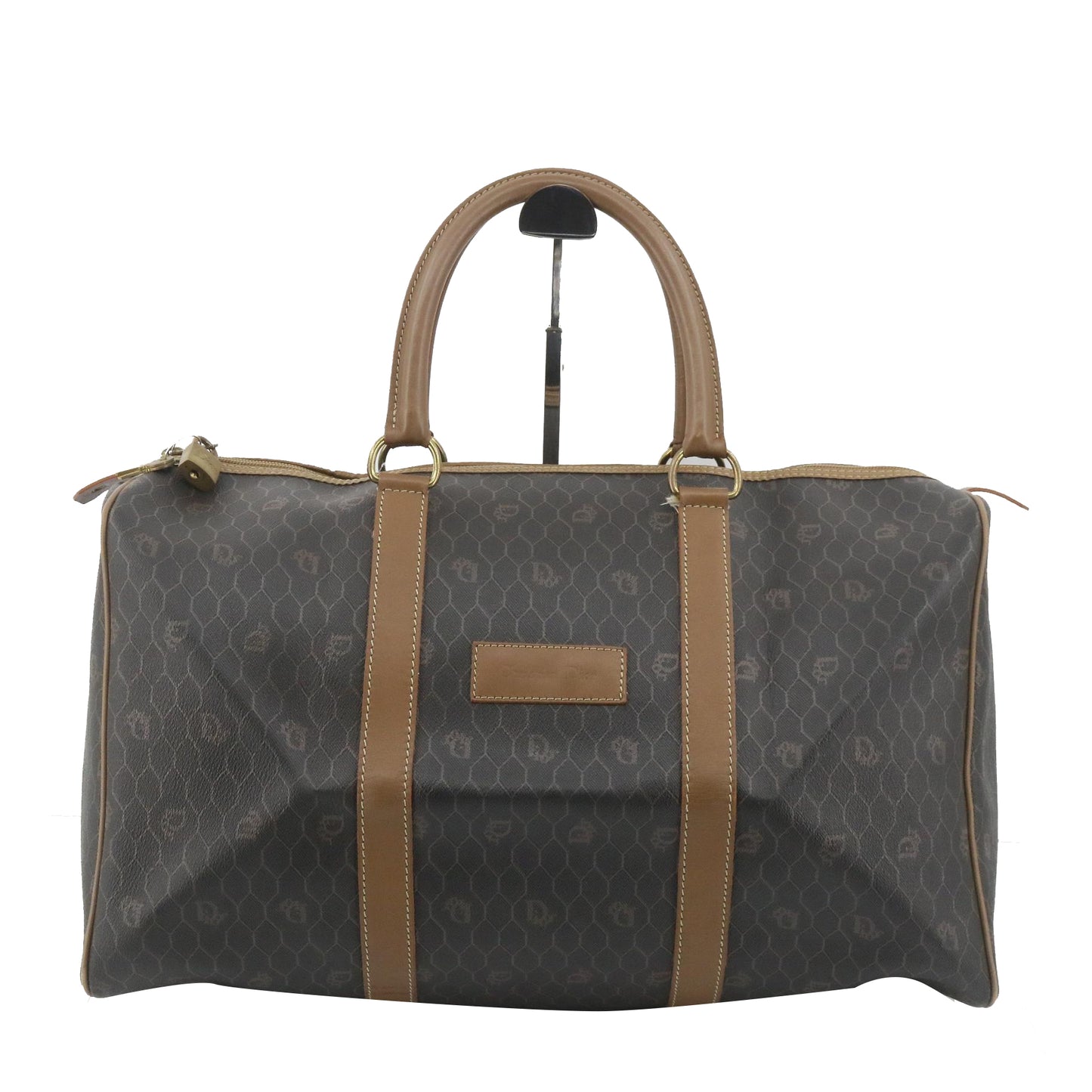 Grey PVC Honeycomb Boston Bag