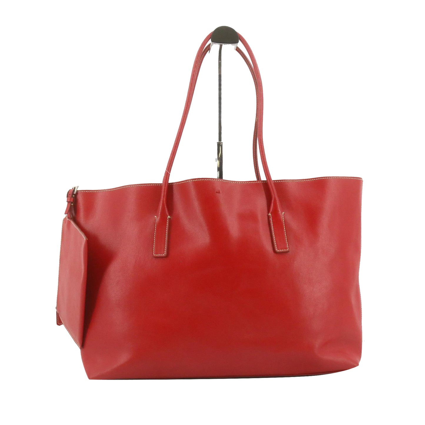 Red Leather Tote Bag