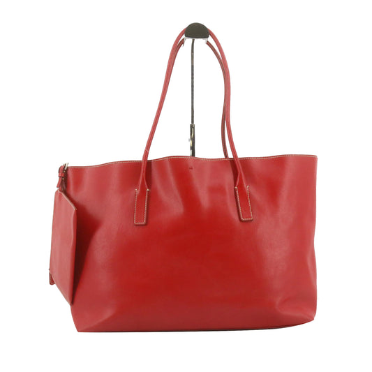 Red Leather Tote Bag