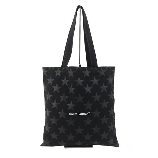 Black Cotton Star Print  Tote Bag