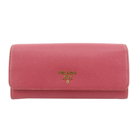 Pink Saffiano Long Wallet