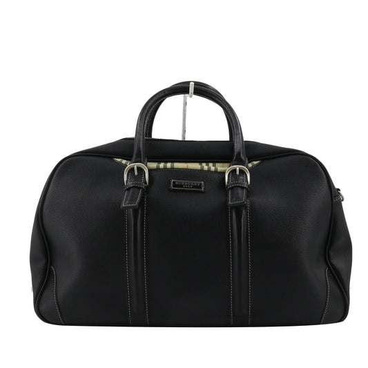 Black Leather Boston Bag