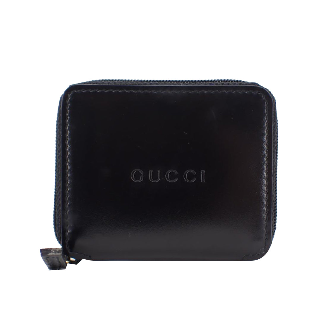 Black Leather Coin Case