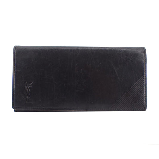 Black Leather Long Wallet