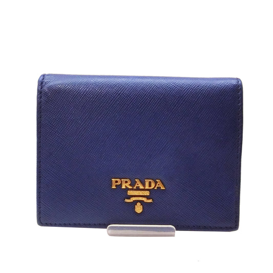 Blue Saffiano  Leather Long Wallet