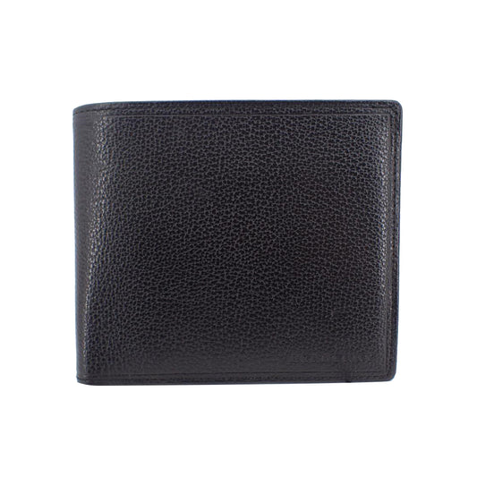 Black Leather Bi-fold Wallet