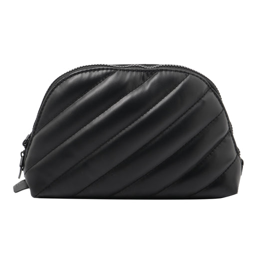 Black Leather Cosmetic Pouch