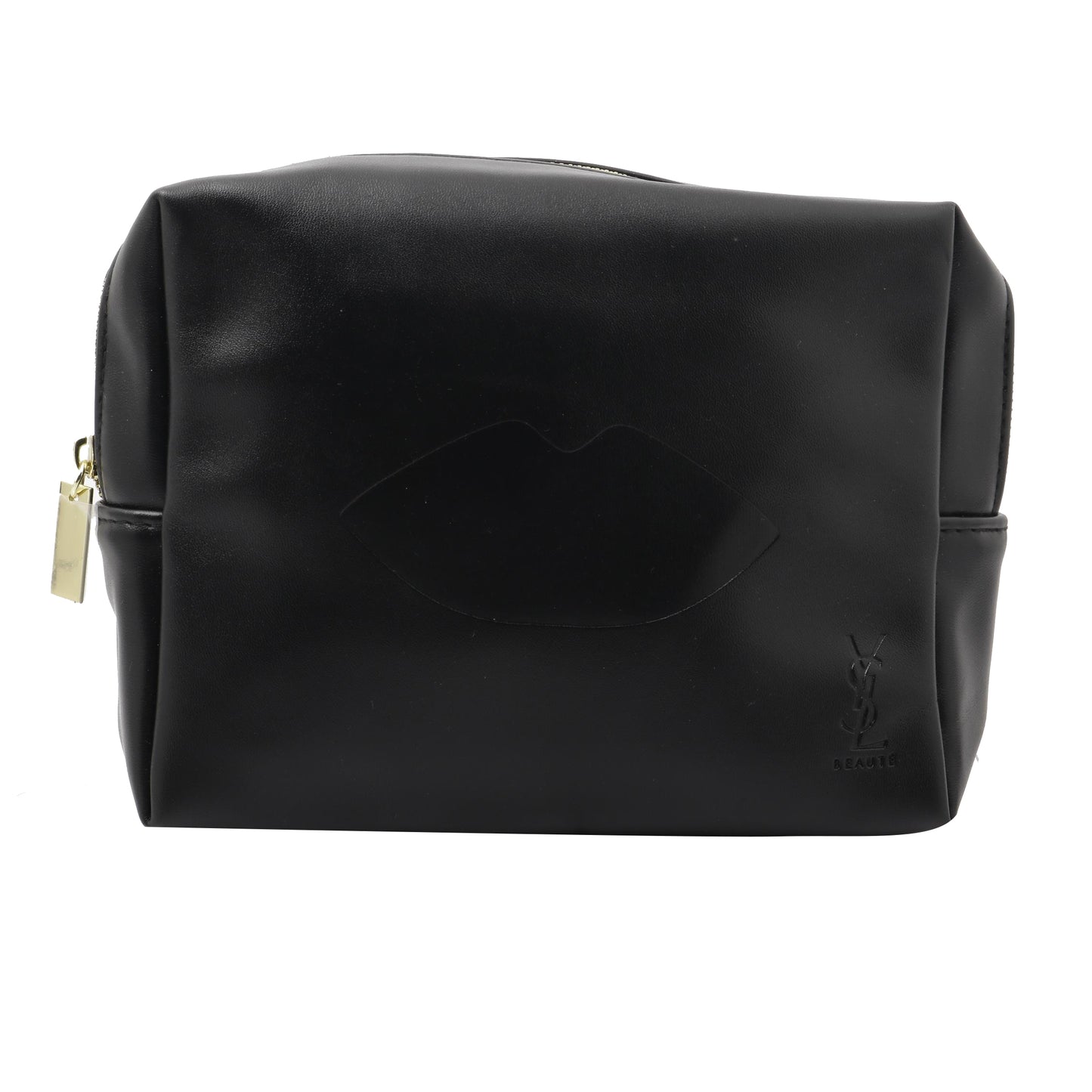 Black Leather Cosmetic Pouch