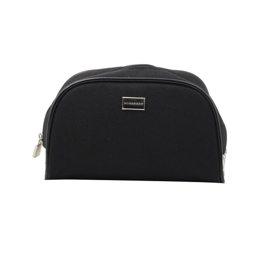 Black Leather Cosmetic Pouch