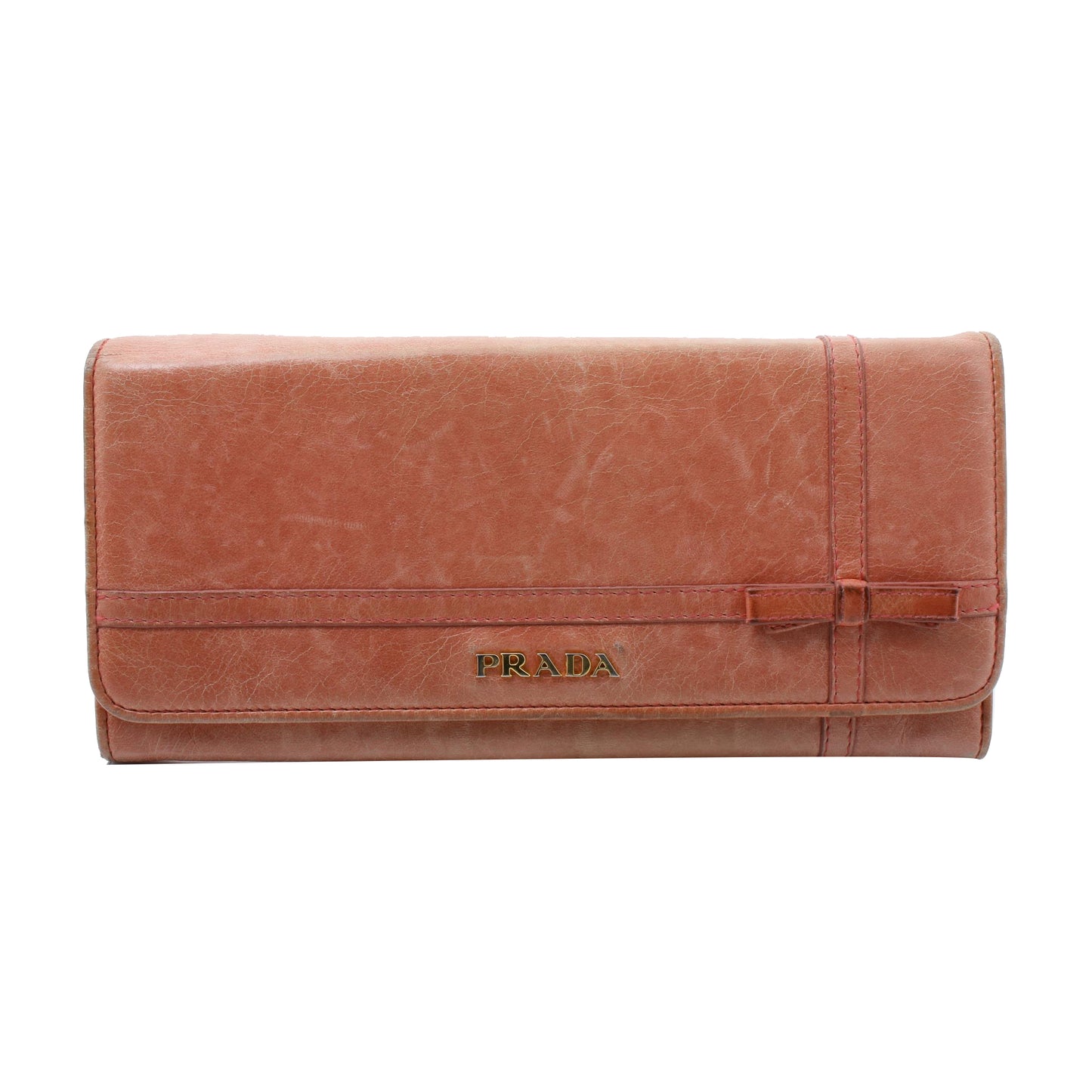 Pink Leather Long Wallet