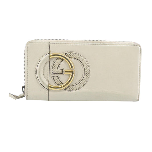 White Interlocking Long Wallet