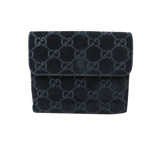 Black Suede  Bi-Fold Wallet