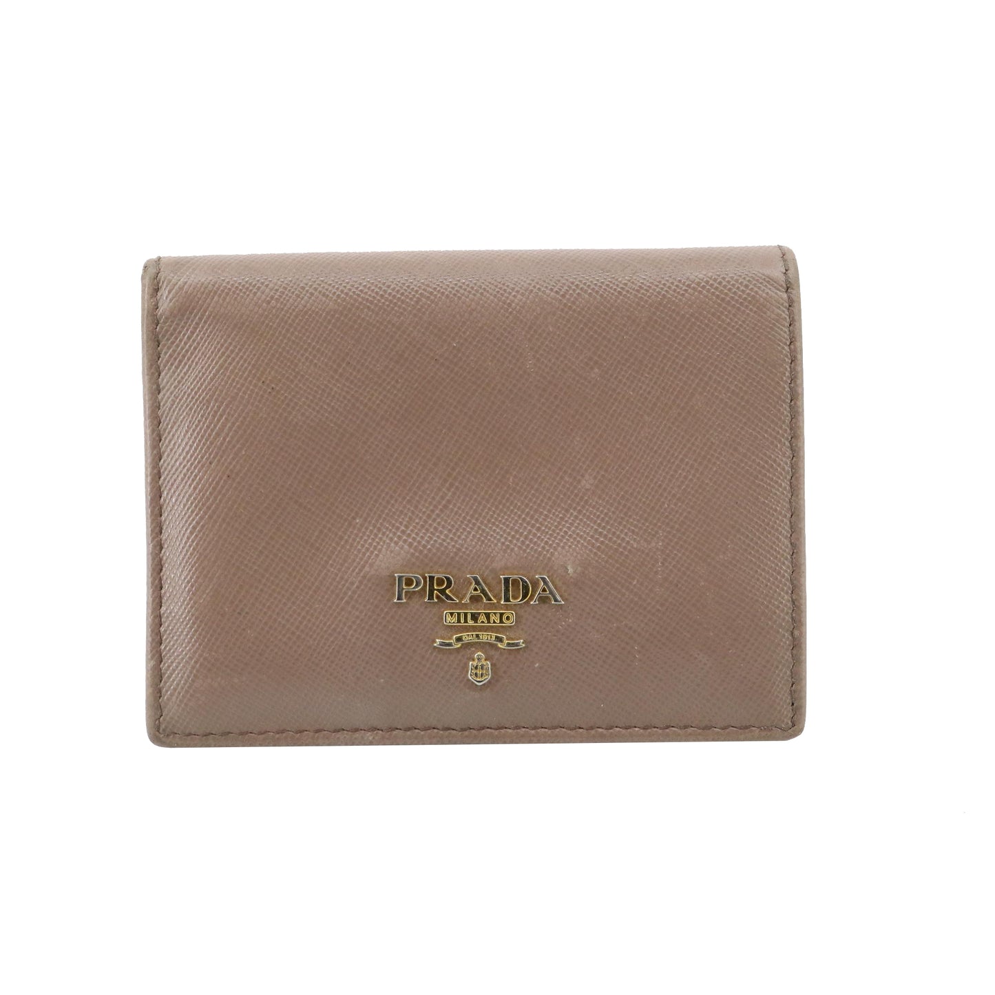 Beige Saffiao Compact Wallet