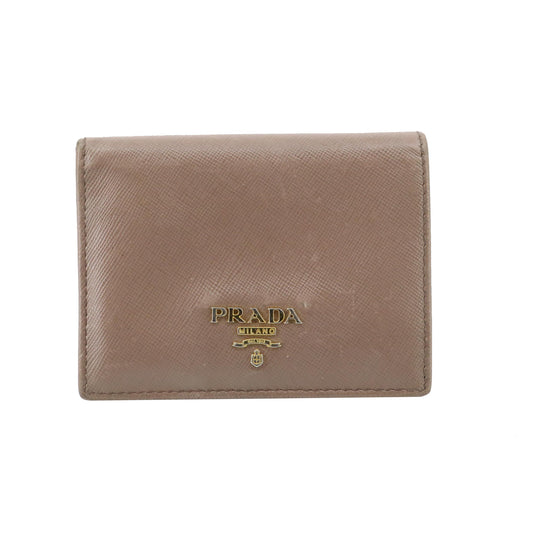 Beige Saffiao Compact Wallet