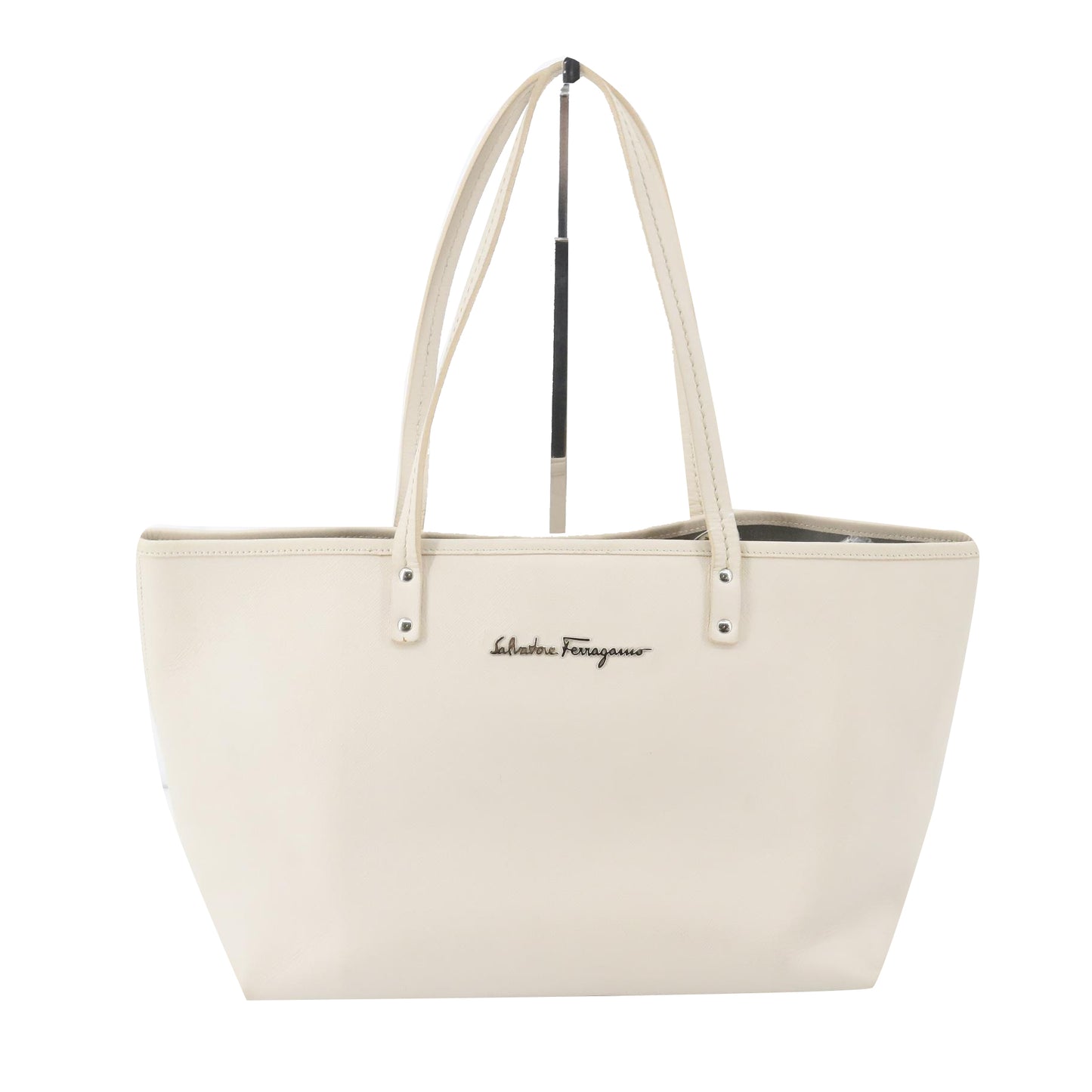 White Leather Tote Bag