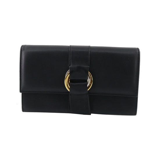 Black Leather Long Wallet