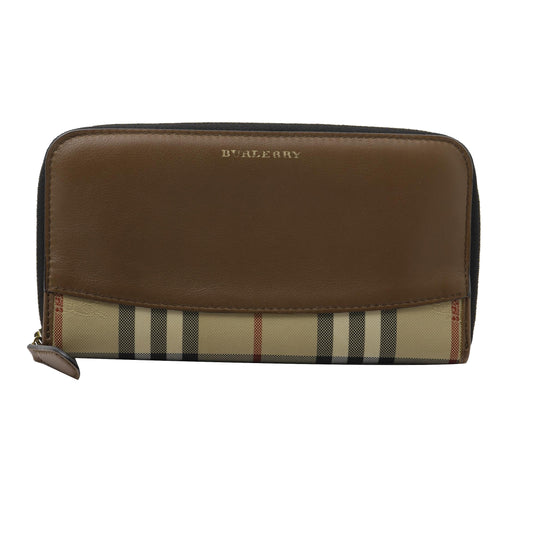 Brown Nova Check Long Wallet