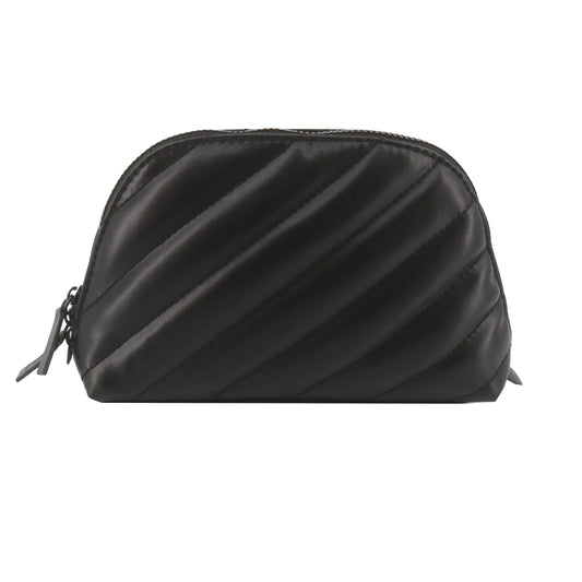 Black Leather Cosmetic Pouch