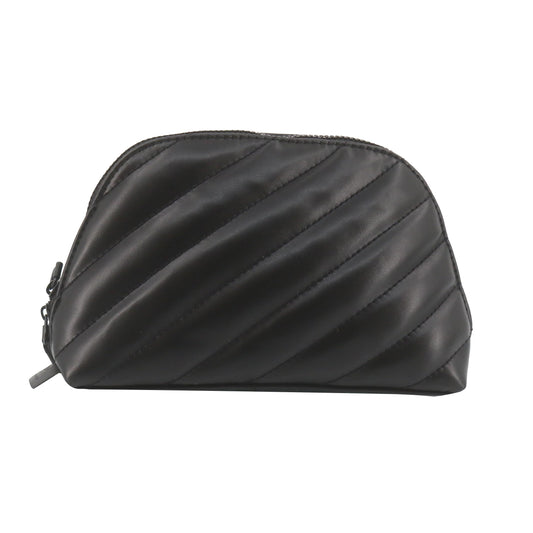 Black Leather Cosmetic Pouch