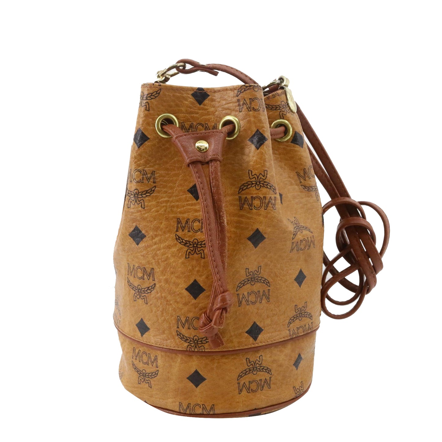 Brown Visetos Drawstring Bag